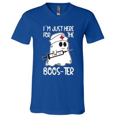 Nurse Ghost I Will Stab You Halloween Just Here For The Boos Cute Gift V-Neck T-Shirt