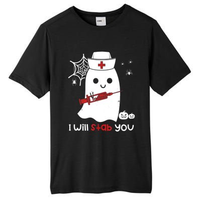 Nurse Ghost I Will Stab You Cute Gift Funny Halloween Gift Tall Fusion ChromaSoft Performance T-Shirt