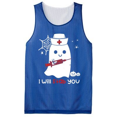 Nurse Ghost I Will Stab You Cute Gift Funny Halloween Gift Mesh Reversible Basketball Jersey Tank