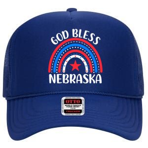 Nebraska Gift I Love Nebraska Usa Gift High Crown Mesh Back Trucker Hat