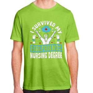 Nurse Graduation I Survived My Girlfriends Nursing Degree Adult ChromaSoft Performance T-Shirt