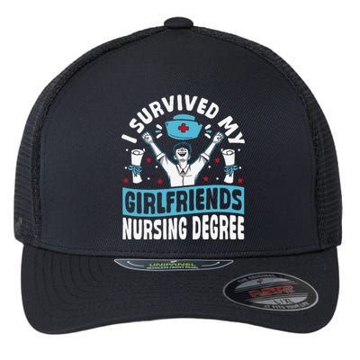 Nurse Graduation I Survived My Girlfriends Nursing Degree Flexfit Unipanel Trucker Cap