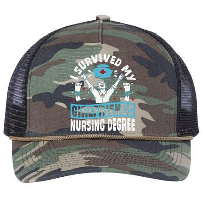 Nurse Graduation I Survived My Girlfriends Nursing Degree Retro Rope Trucker Hat Cap