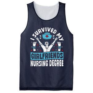 Nurse Graduation I Survived My Girlfriends Nursing Degree Mesh Reversible Basketball Jersey Tank