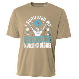 Nurse Graduation I Survived My Girlfriends Nursing Degree Cooling Performance Crew T-Shirt