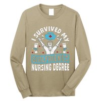 Nurse Graduation I Survived My Girlfriends Nursing Degree Long Sleeve Shirt