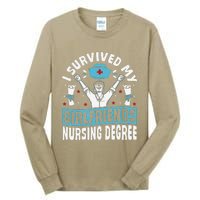 Nurse Graduation I Survived My Girlfriends Nursing Degree Tall Long Sleeve T-Shirt