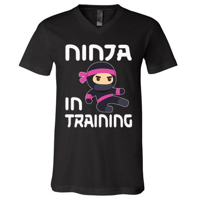 Ninja Girl In Training V-Neck T-Shirt