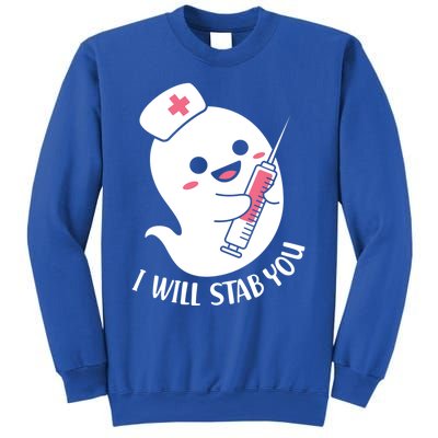 Nurse Ghost I Will Stab You Funny Halloween Costume Gift Sweatshirt