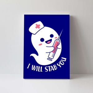 Nurse Ghost I Will Stab You Funny Halloween Costume Gift Canvas