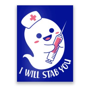 Nurse Ghost I Will Stab You Funny Halloween Costume Gift Poster