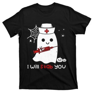 Nurse Ghost I Will Stab You Funny Halloween Gift T-Shirt