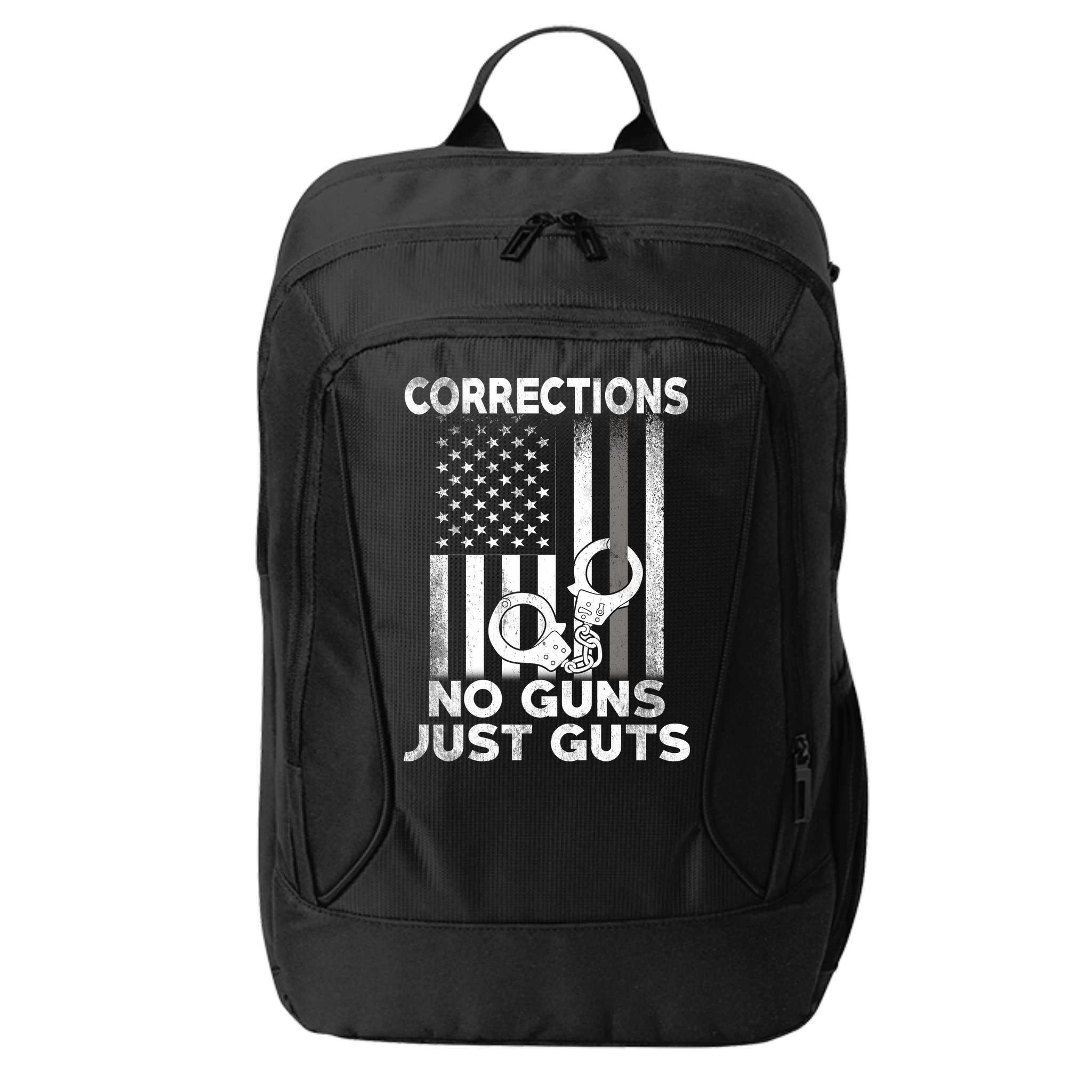 No Guns Just Guts Corrections Officer City Backpack