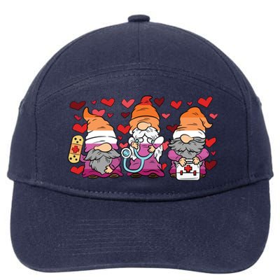 Nurse Gnome Lesbian LgbtQ Pride Rn Lpn Nursing Student Gift 7-Panel Snapback Hat