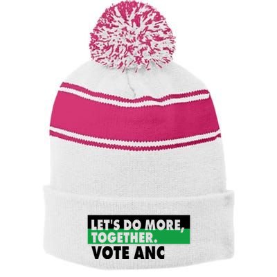 Ngamla Gouws LetS Do More Together Vote Anc Stripe Pom Pom Beanie