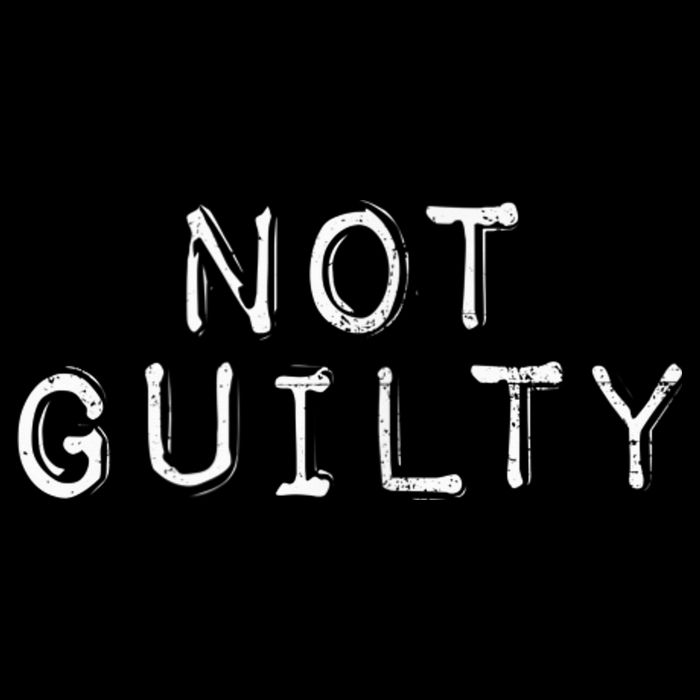 NOT GUILTY Label Vintage Style Attend Favorite Trial Button