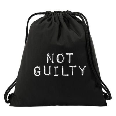 NOT GUILTY Label Vintage Style Attend Favorite Trial Drawstring Bag