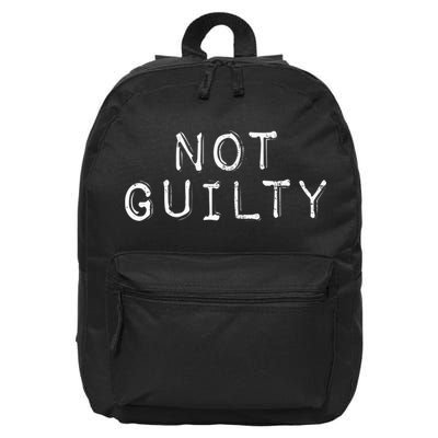 NOT GUILTY Label Vintage Style Attend Favorite Trial 16 in Basic Backpack
