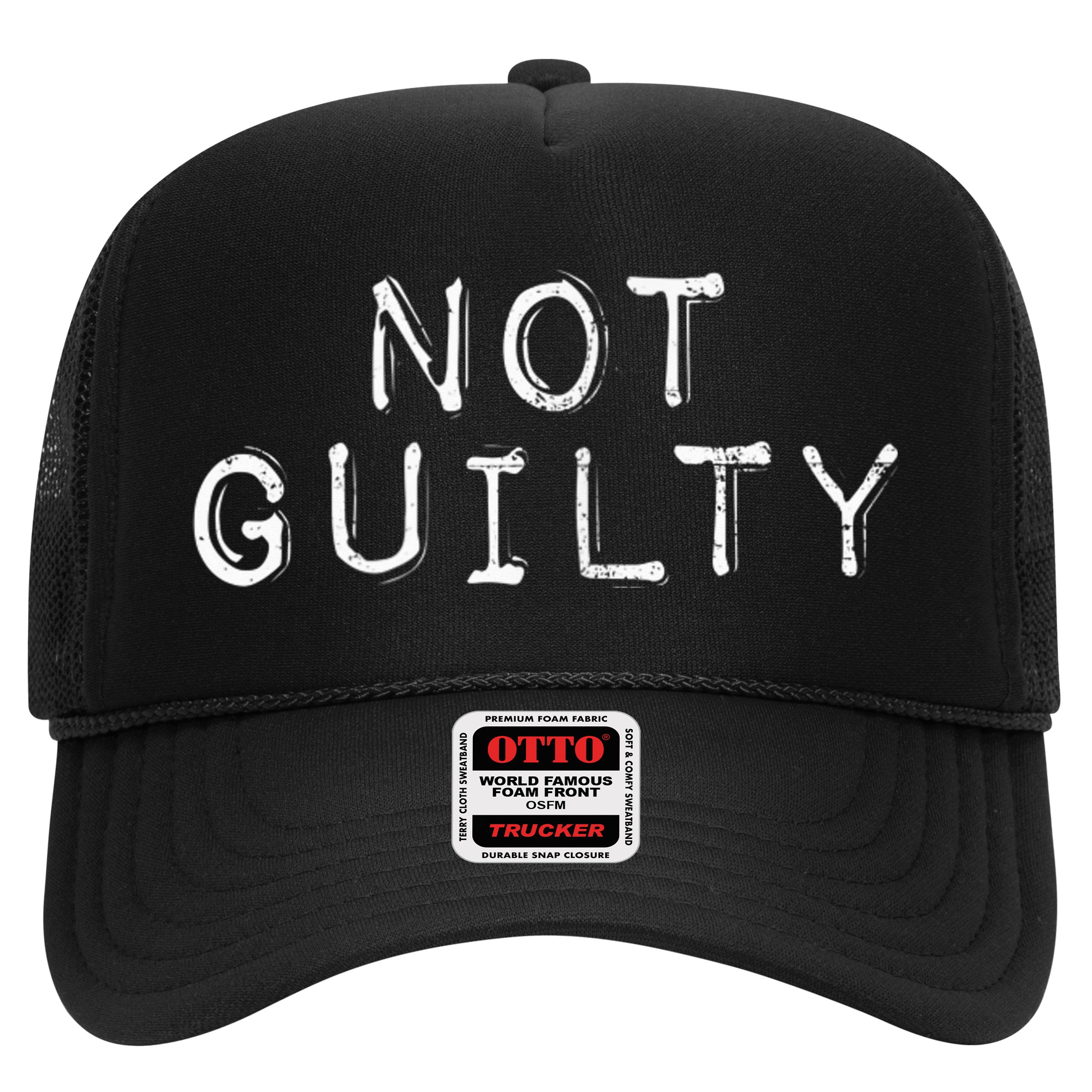 NOT GUILTY Label Vintage Style Attend Favorite Trial Hat