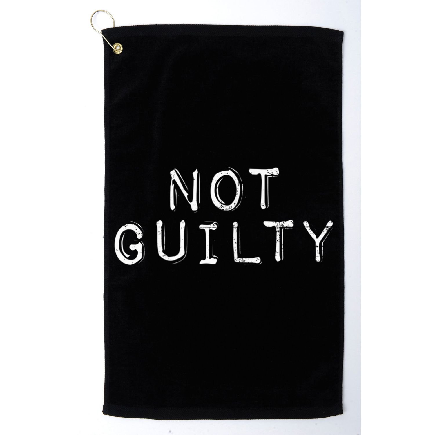 NOT GUILTY Label Vintage Style Attend Favorite Trial Golf Towel