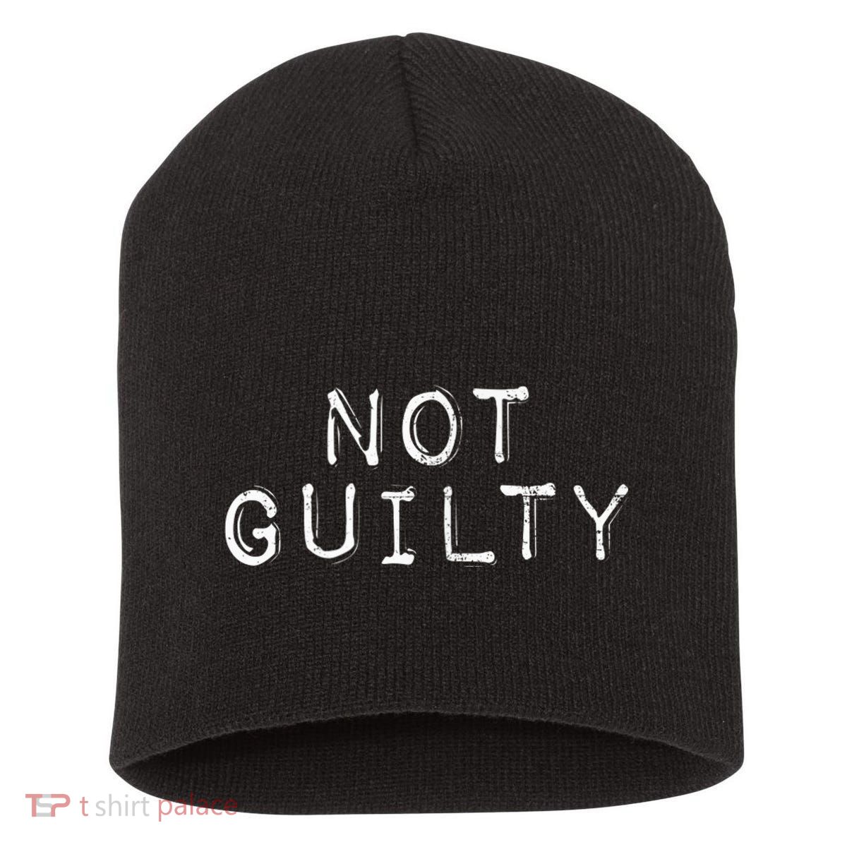NOT GUILTY Label Vintage Style Attend Favorite Trial Short Acrylic Beanie