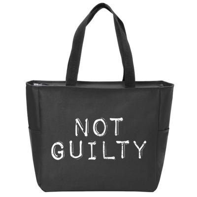 NOT GUILTY Label Vintage Style Attend Favorite Trial Zip Tote Bag