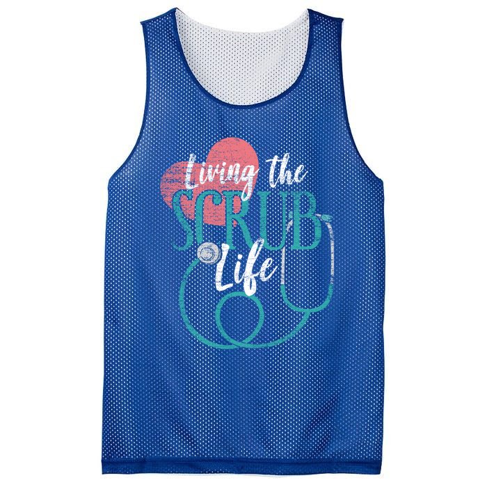 Nurse Gift Living The Scrub Life Stethoscope Gift Meaningful Gift Mesh Reversible Basketball Jersey Tank