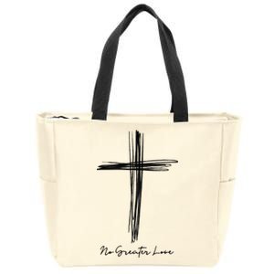 No Greater Love Cross Christian Easter Zip Tote Bag