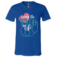 Nurse Gift Living The Scrub Life Stethoscope Gift V-Neck T-Shirt