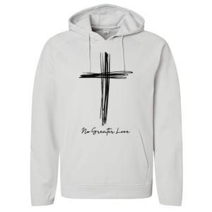 No Greater Love Cross Christian Easter Performance Fleece Hoodie