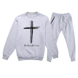 No Greater Love Cross Christian Easter Premium Crewneck Sweatsuit Set