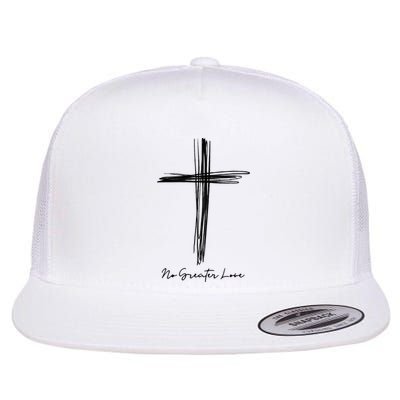 No Greater Love Cross Christian Easter Flat Bill Trucker Hat