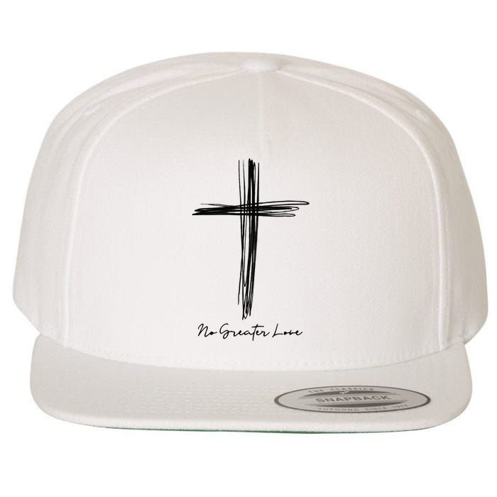 No Greater Love Cross Christian Easter Wool Snapback Cap