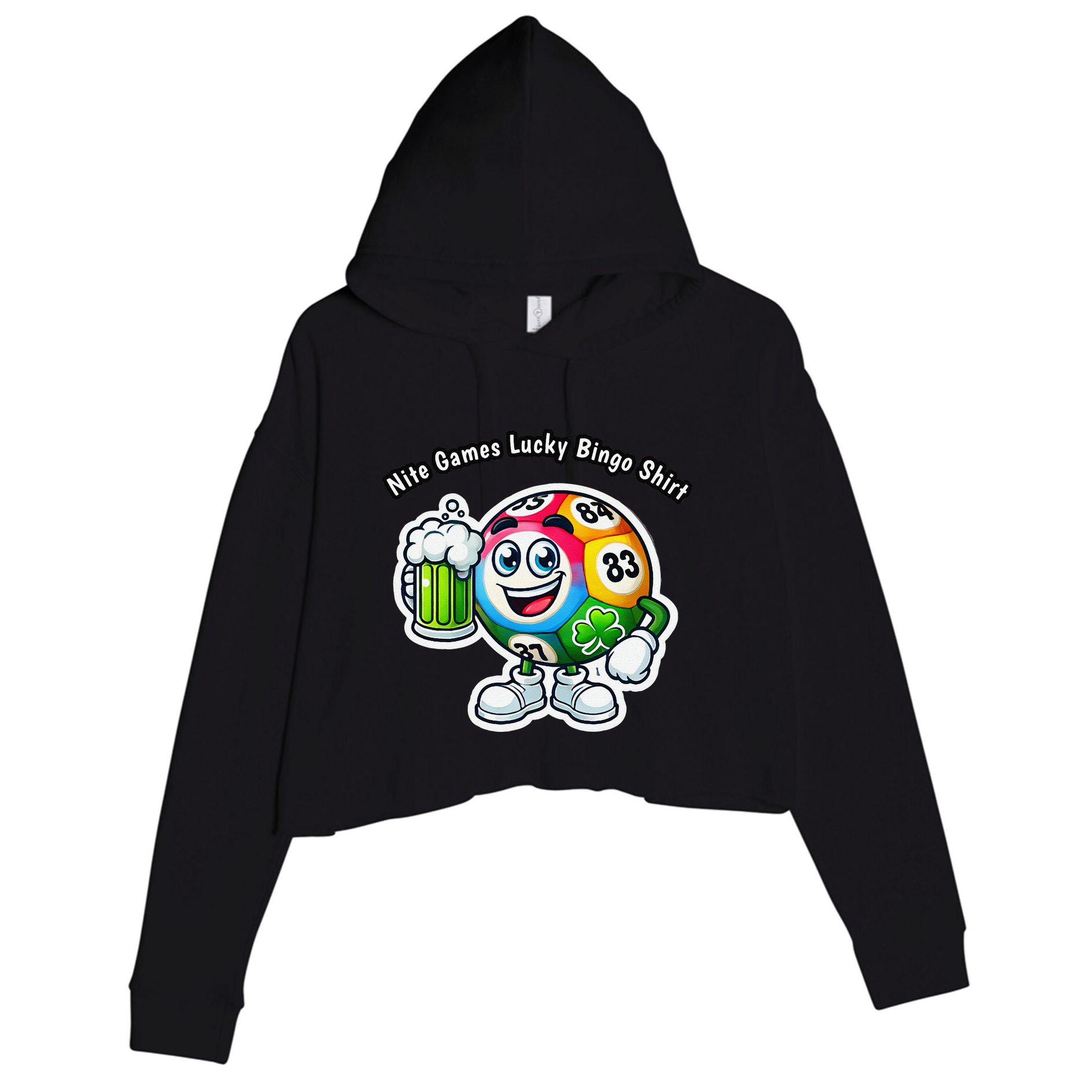 Nite Games Lucky Bingo Crop Fleece Hoodie