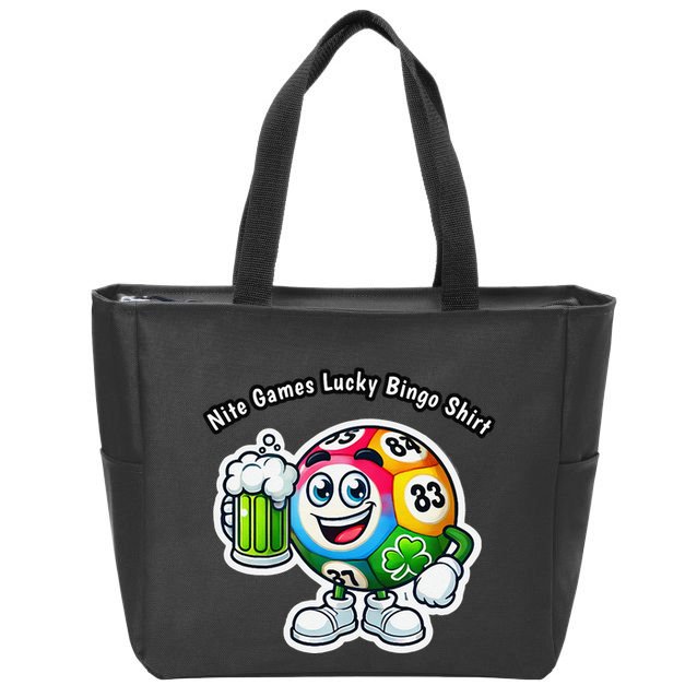 Nite Games Lucky Bingo Zip Tote Bag