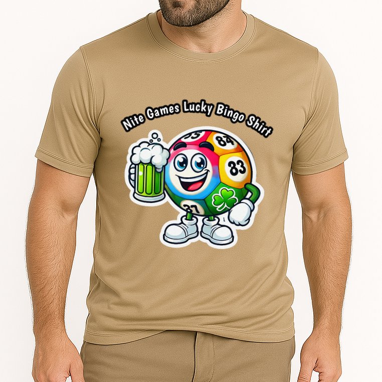 Nite Games Lucky Bingo Cooling Performance Crew T-Shirt