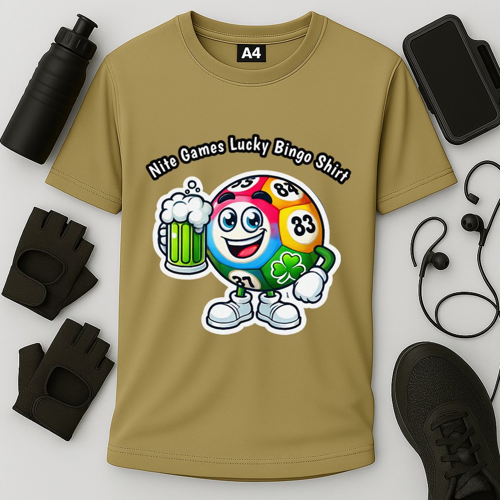 Nite Games Lucky Bingo Cooling Performance Crew T-Shirt