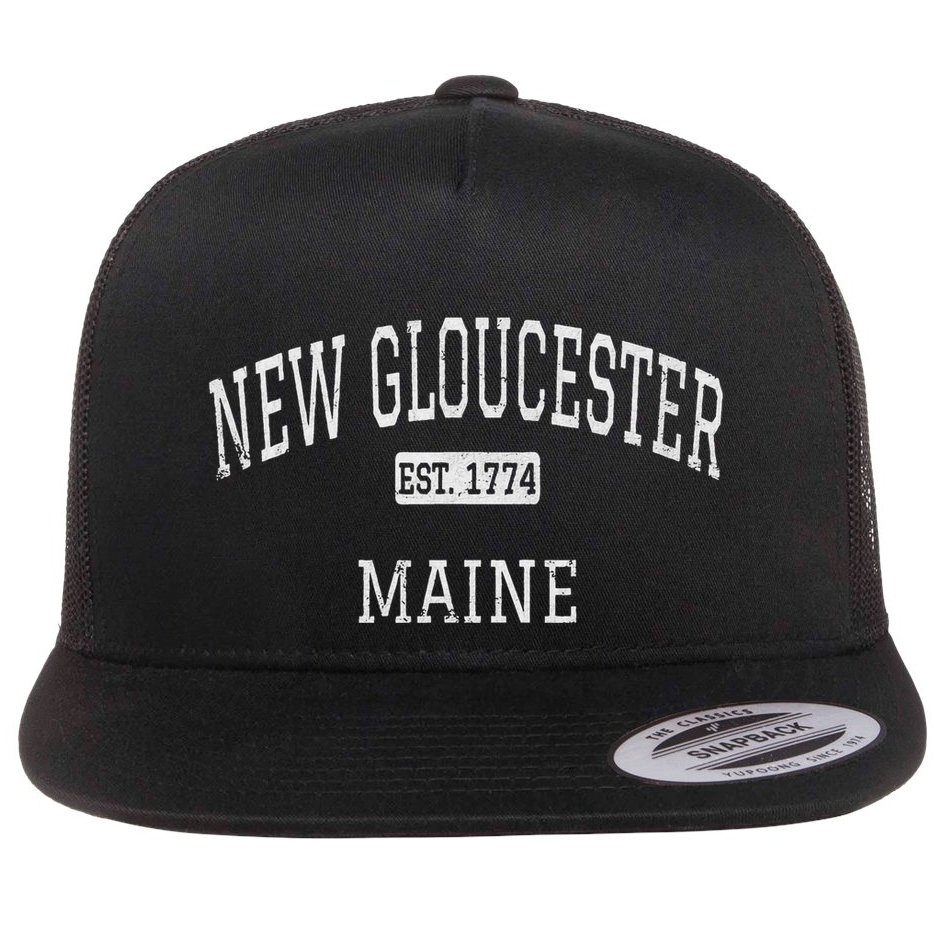 New Gloucester Maine Me Flat Bill Trucker Hat