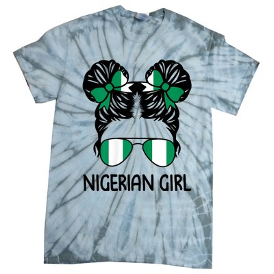 Nigerian Girl Messy Hair Nigeria Pride Patriotic Womens Kids Tie-Dye T-Shirt