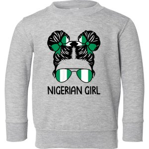 Nigerian Girl Messy Hair Nigeria Pride Patriotic Womens Kids Toddler Sweatshirt