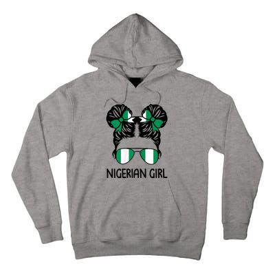 Nigerian Girl Messy Hair Nigeria Pride Patriotic Womens Kids Tall Hoodie