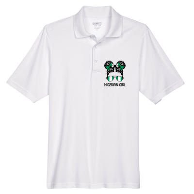 Nigerian Girl Messy Hair Nigeria Pride Patriotic Womens Kids Men's Origin Performance Pique Polo