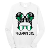 Nigerian Girl Messy Hair Nigeria Pride Patriotic Womens Kids Long Sleeve Shirt