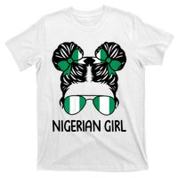 Nigerian Girl Messy Hair Nigeria Pride Patriotic Womens Kids T-Shirt