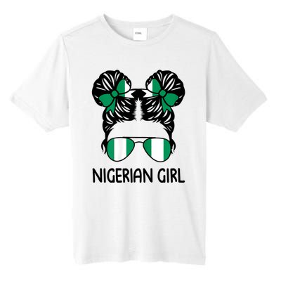 Nigerian Girl Messy Hair Nigeria Pride Patriotic Womens Kids Tall Fusion ChromaSoft Performance T-Shirt