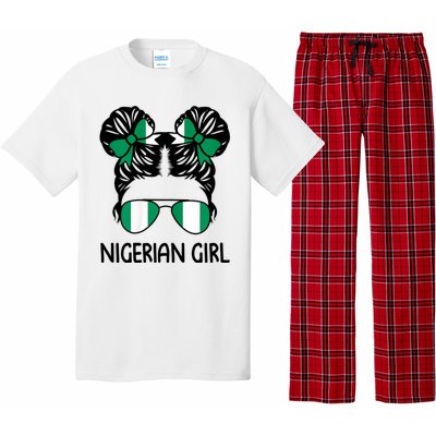 Nigerian Girl Messy Hair Nigeria Pride Patriotic Womens Kids Pajama Set