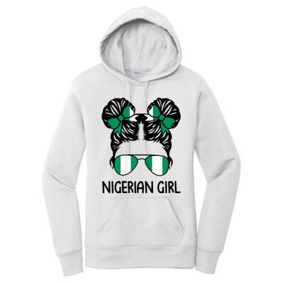 Nigerian Girl Messy Hair Nigeria Pride Patriotic Womens Kids Women's Pullover Hoodie