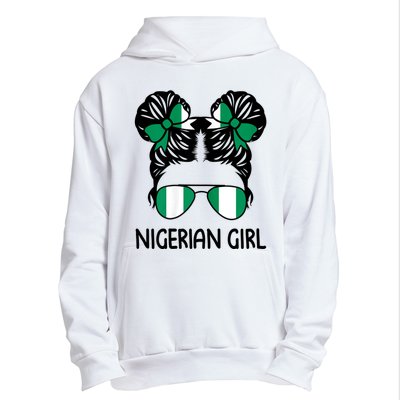 Nigerian Girl Messy Hair Nigeria Pride Patriotic Womens Kids Urban Pullover Hoodie