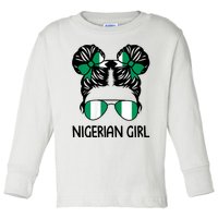 Nigerian Girl Messy Hair Nigeria Pride Patriotic Womens Kids Toddler Long Sleeve Shirt