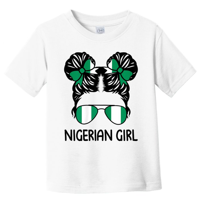 Nigerian Girl Messy Hair Nigeria Pride Patriotic Womens Kids Toddler T-Shirt